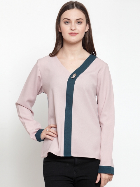 

armure Women Peach-Coloured Colourblocked Top