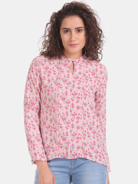 

Cherokee Women Pink Floral Print Top