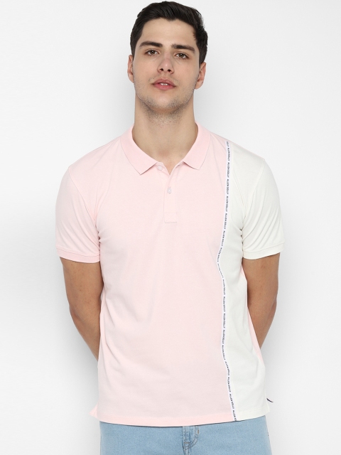 

Allen Solly Sport Men Pink White Colourblocked Polo Collar T-shirt