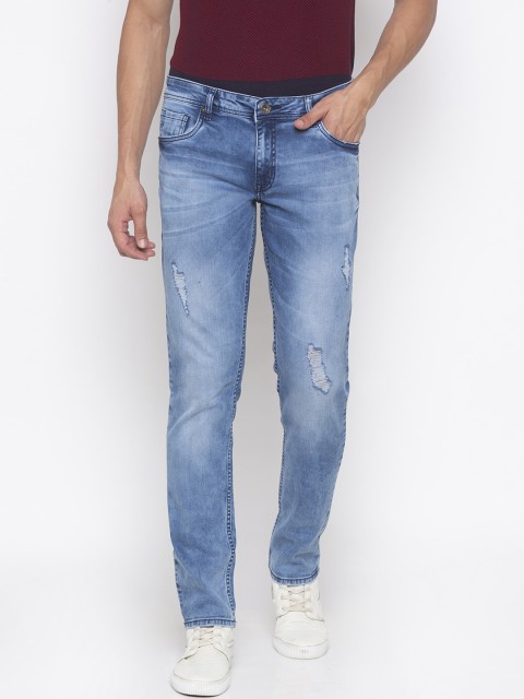 

Globus Men Blue Slim Fit Mid-Rise Low Distress Jeans