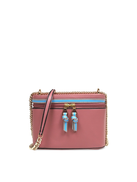 

Da Milano Pink Solid Leather Sling Bag