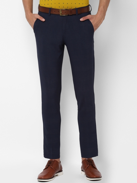 

Allen Solly Sport Men Navy Blue Slim Fit Checked Regular Trousers