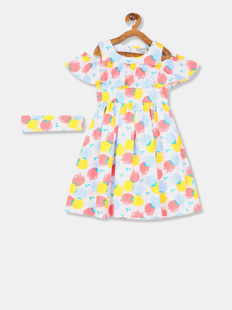 

Cherokee Girls Multicoloured Printed Fit and Flare Dress, Multi