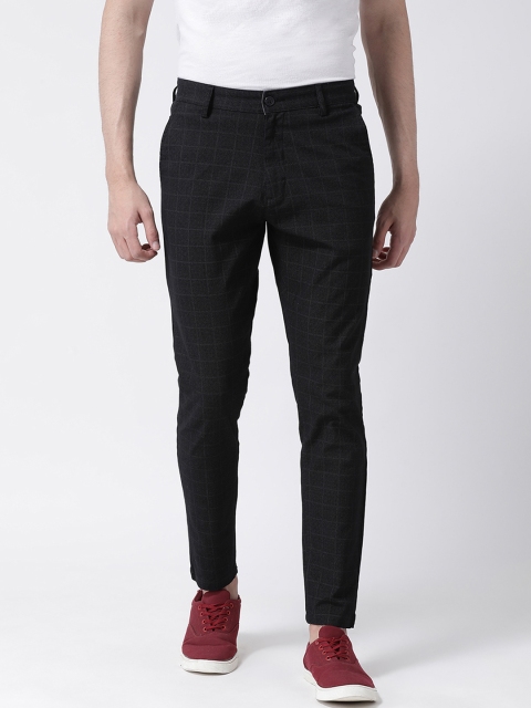 

Club York Men Black Slim Fit Checked Regular Trousers