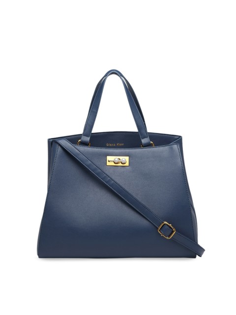 

Diana Korr Navy Blue Solid Handheld Bag