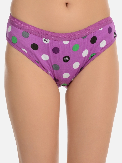 

mod & shy Women Purple Polka Printed Full Coverage Basic Brief MU74R