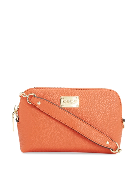 

bebe Orange Textured Leather Sling Bag
