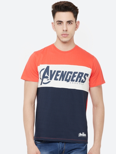 

Free Authority Men Orange Avengers Printed Round Neck T-Shirt
