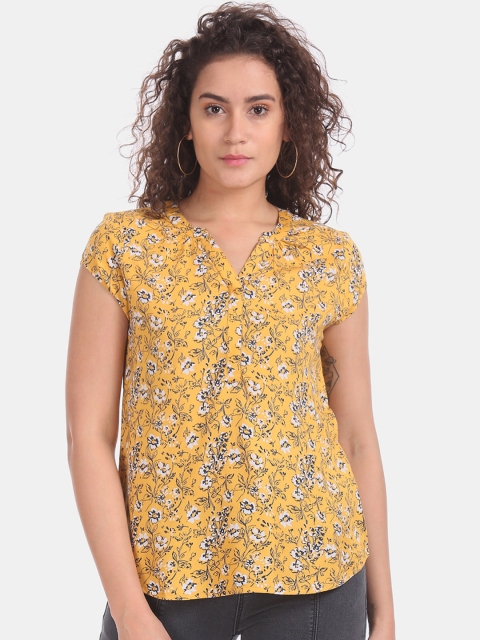 

Cherokee Women Yellow Printed Top