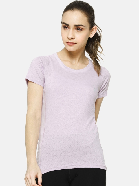 

Campus Sutra Women Lavender Solid Round Neck T-shirt
