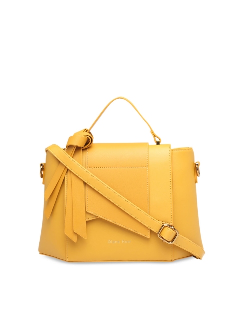 

Diana Korr Yellow Solid Satchel Bag