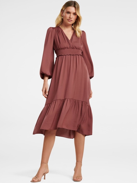 

Forever New Women Maroon Solid Empire Dress