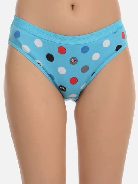 

mod & shy Women Blue Polka Printed Full Coverage Hipster Briefs MU77R