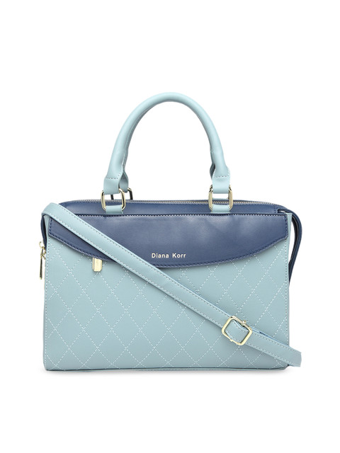 

Diana Korr Blue Colourblocked Handheld Bag