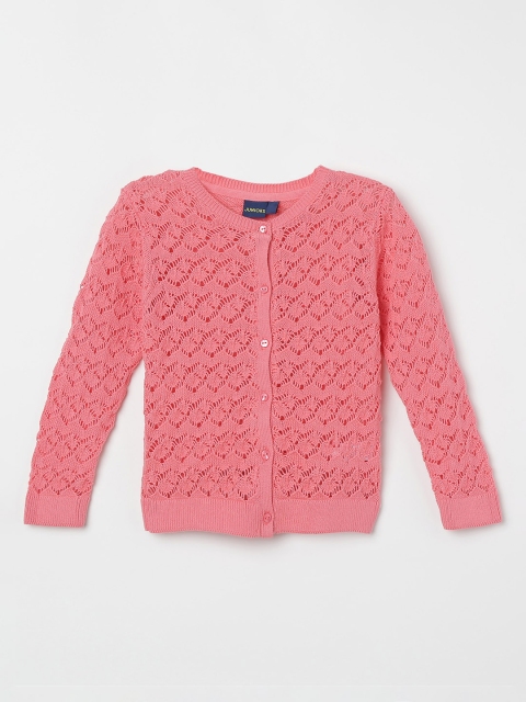 

Fame Forever by Lifestyle Girls Pink Self Design Cardigan