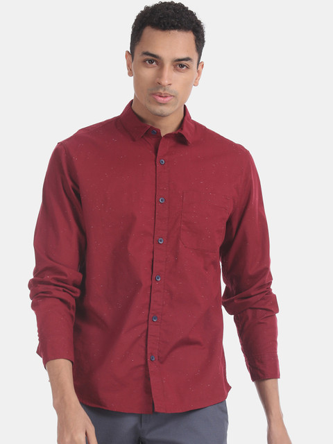 

Colt Men Maroon Slim Fit Printed Casual Shirt