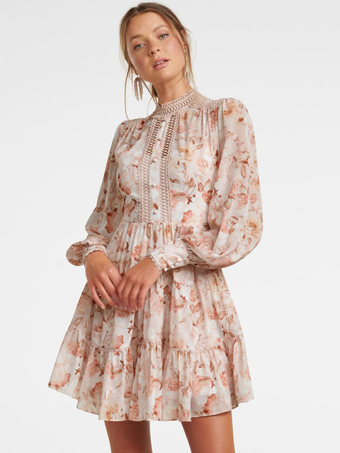 

Forever New Women White Printed Fit and Flare Dress