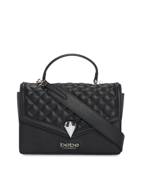 

bebe Black Textured Handheld Bag