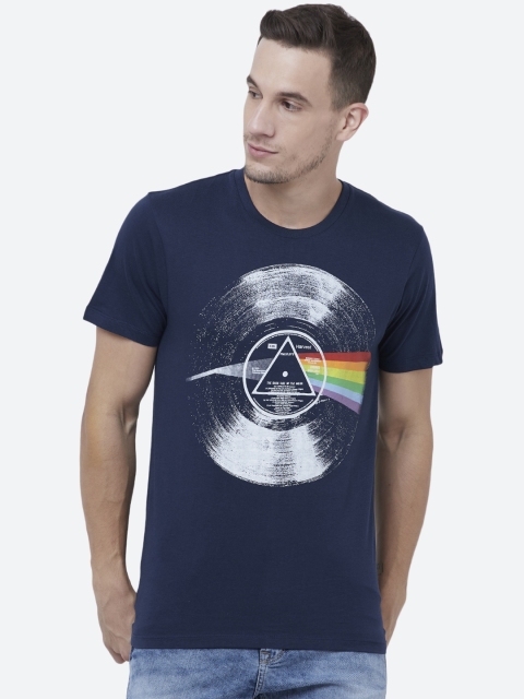 

Pink Floyd Men Blue & White Printed Round Neck T-shirt