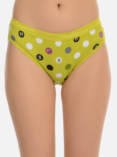 

mod & shy Women Green Polka Printed Full Coverage Hipster Briefs MU75R