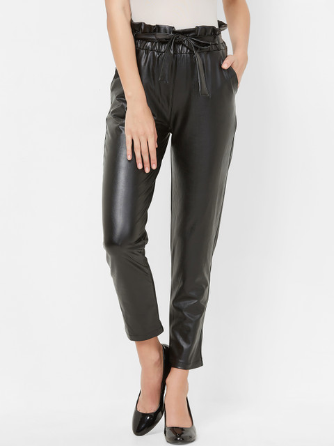 

bebe Women Black Regular Fit Solid Peg Trousers