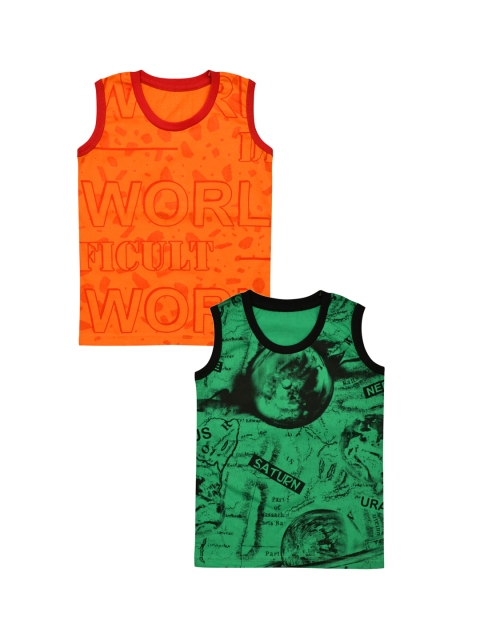 

Luke & Lilly Boys Pack of 2 Printed Round Neck T-shirts, Orange