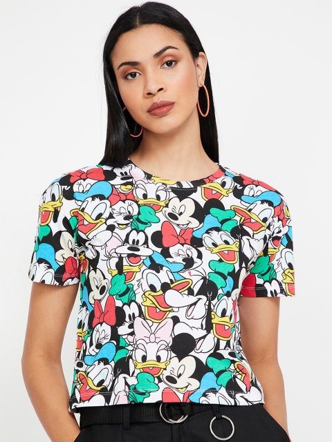 

Ginger by Lifestyle Women Multicoloured Printed Round Neck T-shirt, Multi