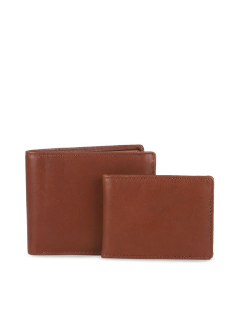 

Van Heusen Men Brown Solid Two Fold Leather Wallet