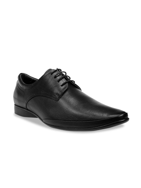 

One8 Select by Virat Kohli Men Black Solid Leather Formal Derbys