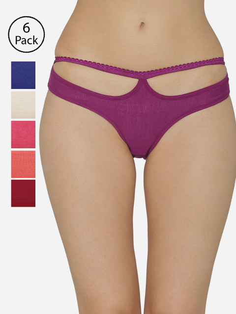 

ABELINO Women Pack Of 6 Assorted Bikini Briefs PANTY1400-6PCS