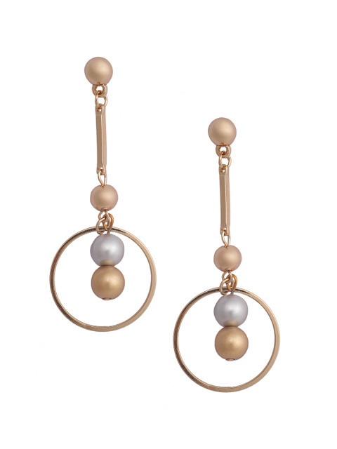 

Mali Fionna Gold-Toned Circular Drop Earrings