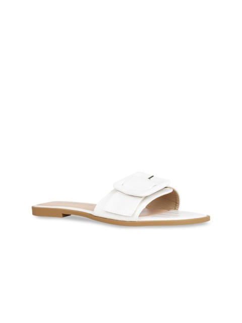

Addons Women White Solid Open Toe Flats