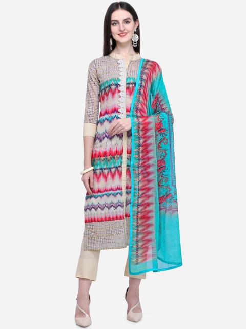 

Stylee LIFESTYLE Multicoloured Cotton Blend Unstitched Dress Material, Multi