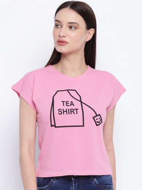 

Everlush Women Peach-Coloured Printed Top