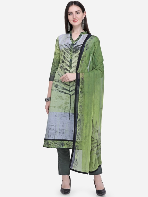 

Stylee LIFESTYLE Green Cotton Blend Unstitched Dress Material