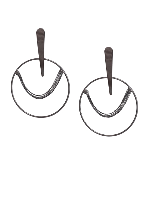 

Mali Fionna Black Circular Drop Earrings