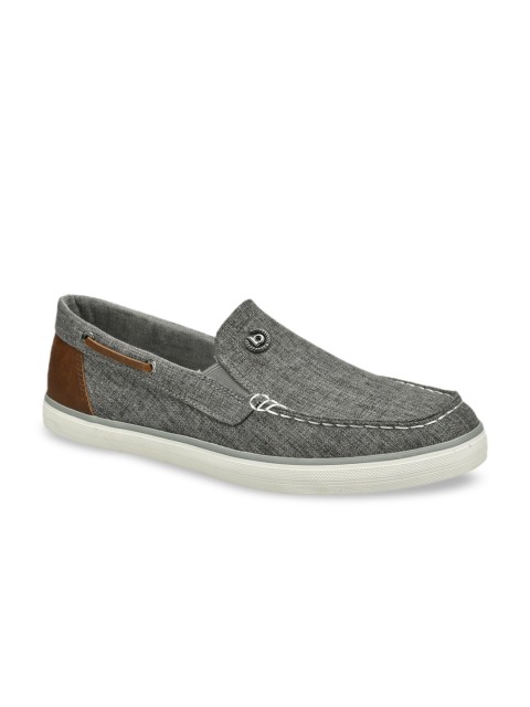 

Bugatti Men Grey Solid Boat Shoes