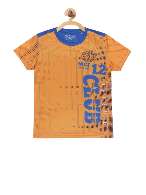 

Monte Carlo Boys Orange & Blue Printed Round Neck T-shirt