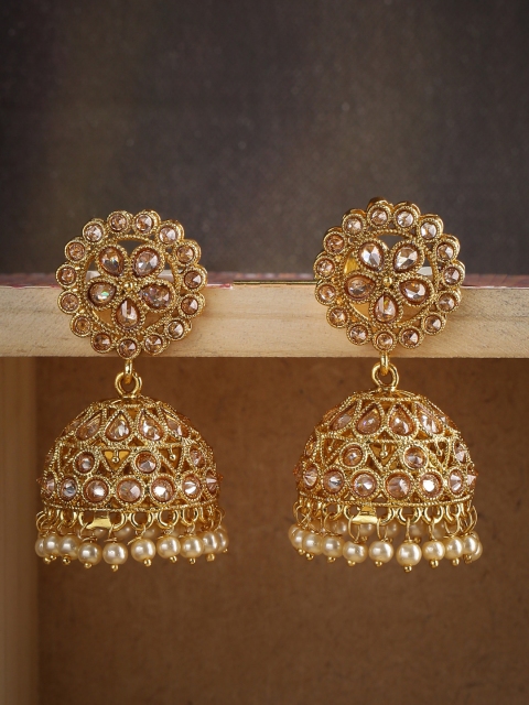 

Voylla Gold-Plated Handcrafted Dome Shaped Jhumkas