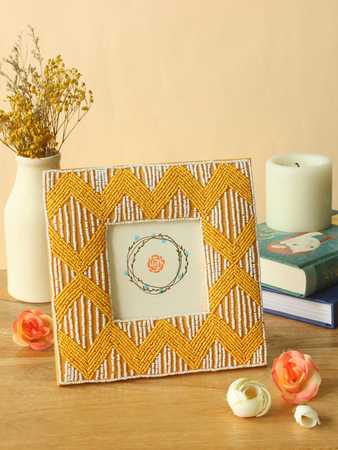 

The Wishing Chair Mustard Yellow & White Individual Table-Top Photo Frame