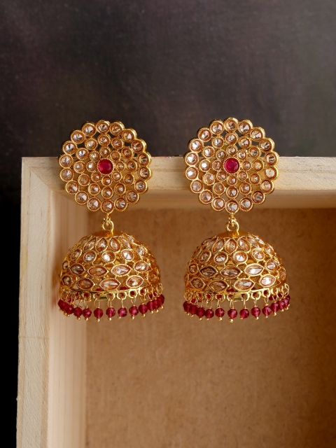 

Voylla Gold-Plated Handcrafted Dome Shaped Jhumkas