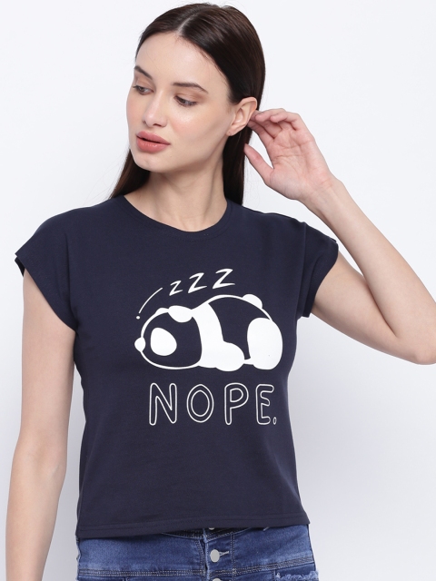

Everlush Women Navy Blue Printed Top