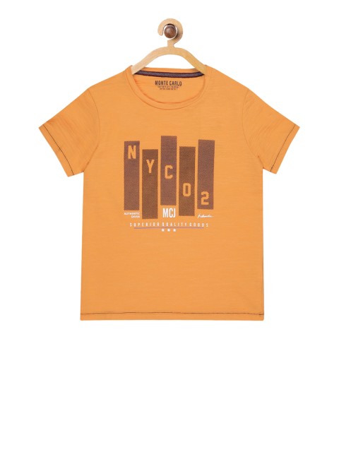 

Monte Carlo Boys Orange Printed Round Neck T-shirt