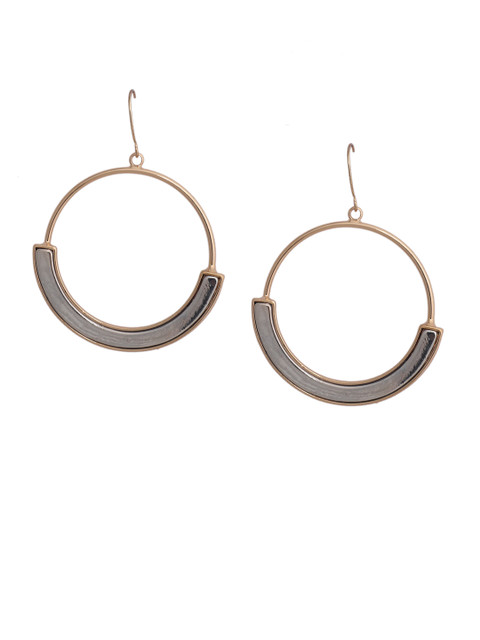 

Mali Fionna Gold-Toned Circular Drop Earrings