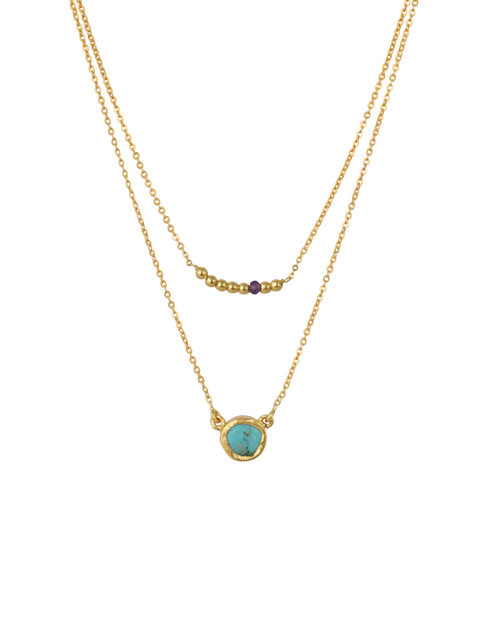

Zariin Gold-Plated Turquoise Stone Sagittarius Zodiac Necklace