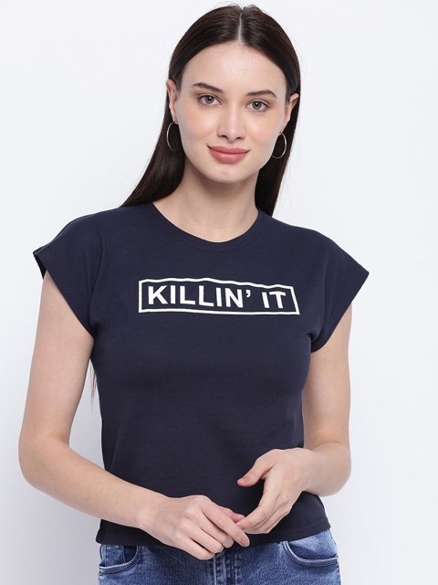 

Everlush Women Navy Blue Printed Top
