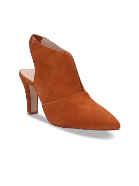 

Bugatti Women Brown Solid Suede Pumps
