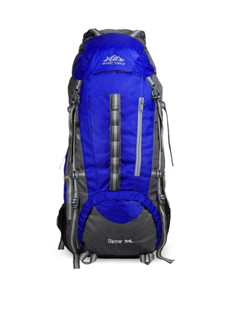 

MOUNT TRACK Unisex Blue & Grey Colourblocked Discover 75 Litres Rucksack With Rain Cover