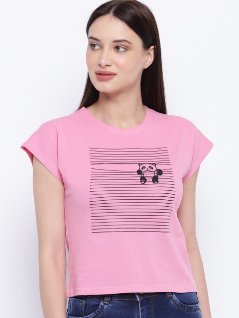 

Everlush Women Peach-Coloured Striped Top