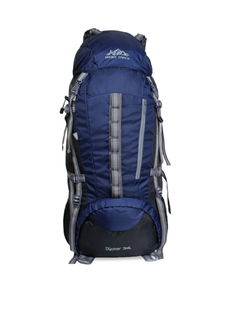 

MOUNT TRACK Unisex Navy Blue Solid Discover 75 Litres Rucksack with Rain Cover